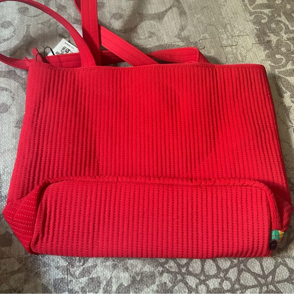 Vera Bradley Coral and Multicolor Tote rumba flower - Picture 5 of 8